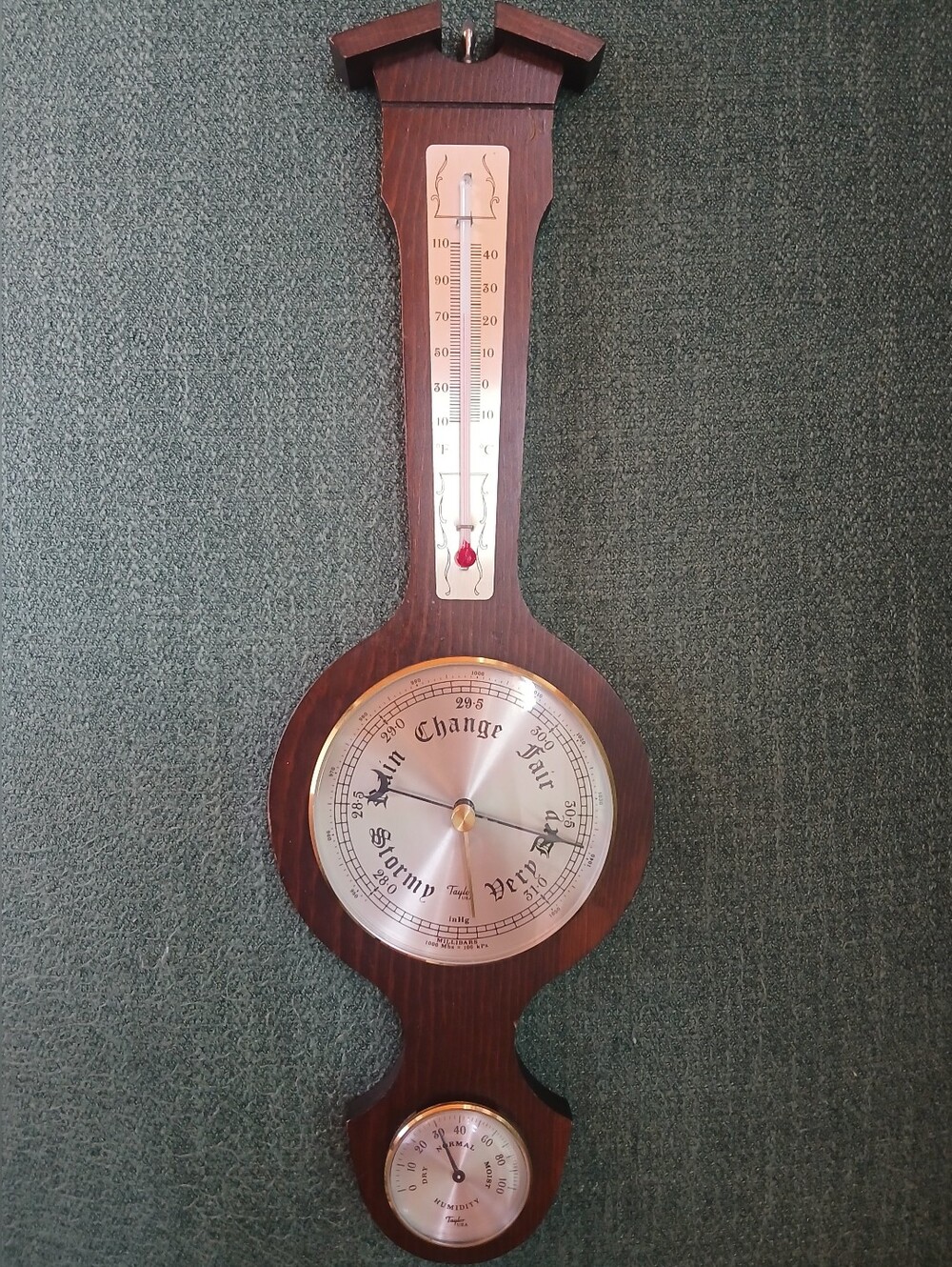 Vtg Taylor Weather Station Barometer Thermometer Hygrometer Banjo Style